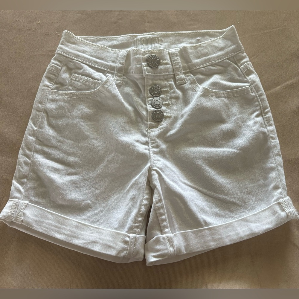 Justice‎ White Denim Shorts Casual Summer Style Size 10 Slim